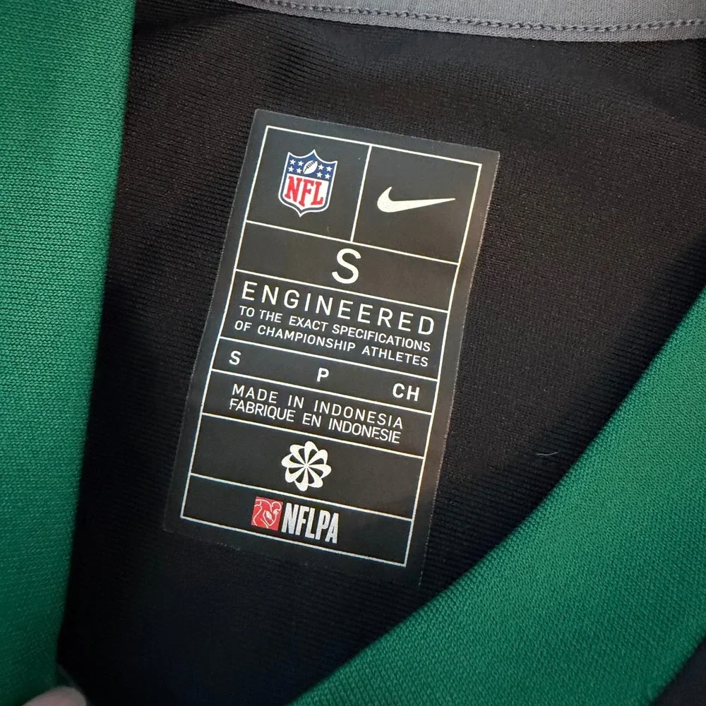 Nike Mens New York Jets Sauce Gardner 1 Jersey Black Green Small NFL Football